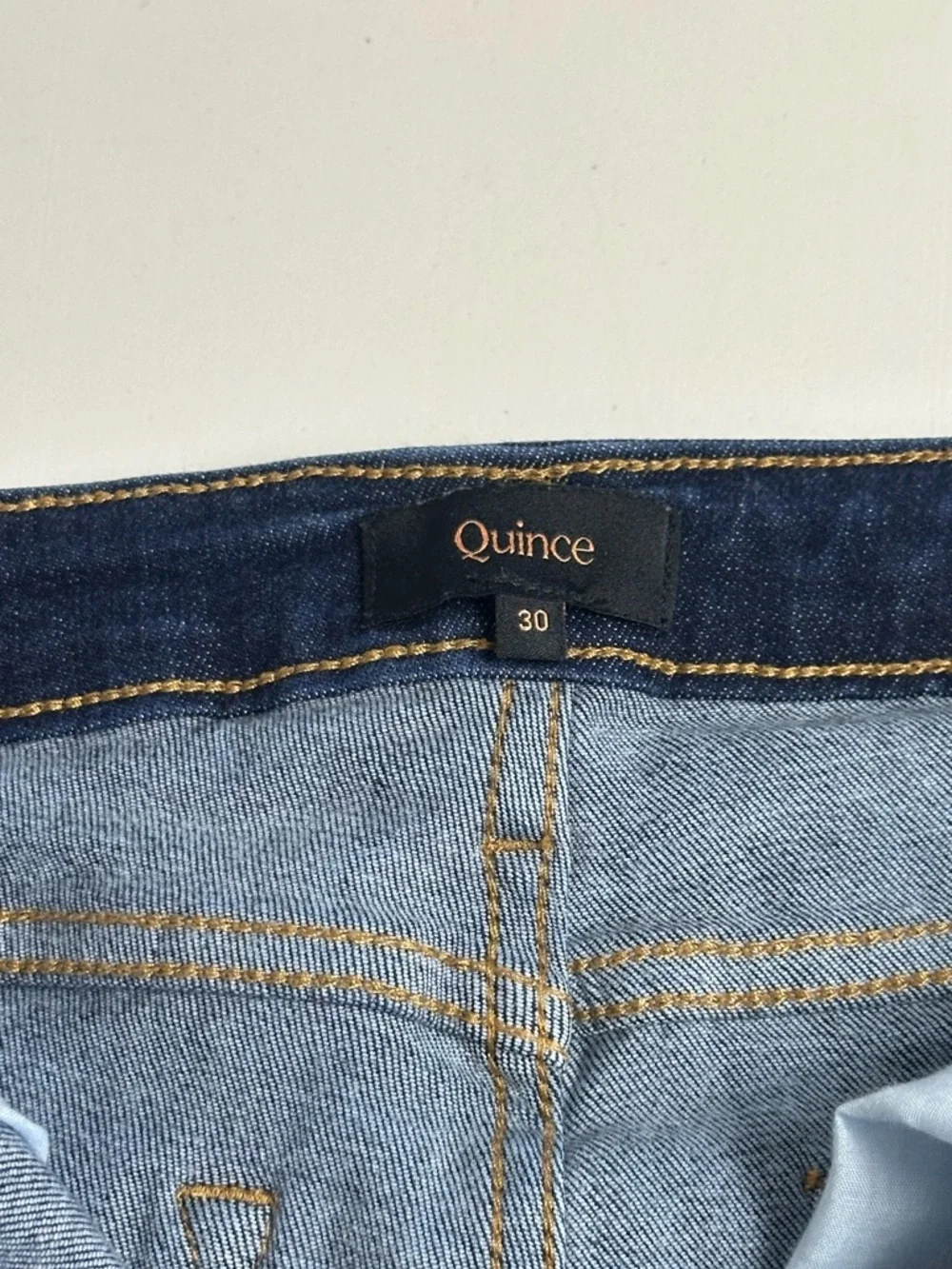 Quince Bella Stretch High Rise Dark Wash Organic Cotton Skinny Jeans Size 30